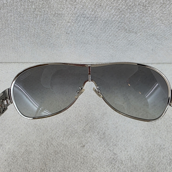 Coach Aviator Women's Sunglasses HC 7005B Black Silver Rhinestones L016 Reagan - Picture 15 of 16